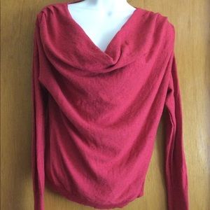 Anthropologie Moth Hot Pink Cowl Neck Light Sweater sz S